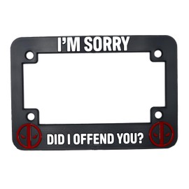 LP Frameworks Did I Offend You? for Deadpool 3D Raised Motorcycle License Plate Frame | 1 Pack Character License Plate Cover | Universal US License Plate Holder | Auto Accessories (Motorcycle)