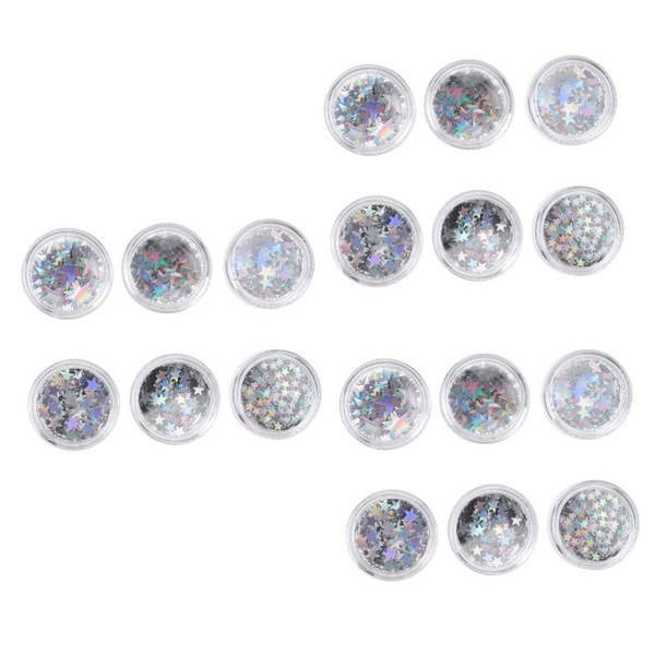 Healvian 3sets Shining Star Manicure Pieces Set Plastic Rhombus Shining