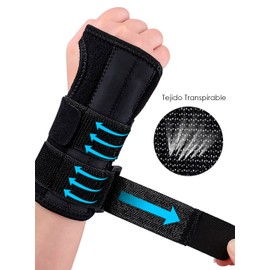 MOANATURA Orthopedic Wrist Support with 3 Aluminium Splints for Carpal Tunnel, Kinks and Osteoarthritis, Metatarpal Joint for Arthritis or Hand Sprain, One Size