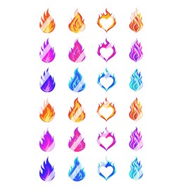 Fire Flames Nail Art Decals - Waterslide Nail Decals (Adult Small 0.3" inches)