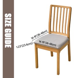 Bestenrose Dining Chair Covers for Set of 6 Waterproof Seat Slipcover PU leather Seat Covers for Dining Room kitchen Chairs Removable Chair Seat Cushion Cover with Fixing Buckle