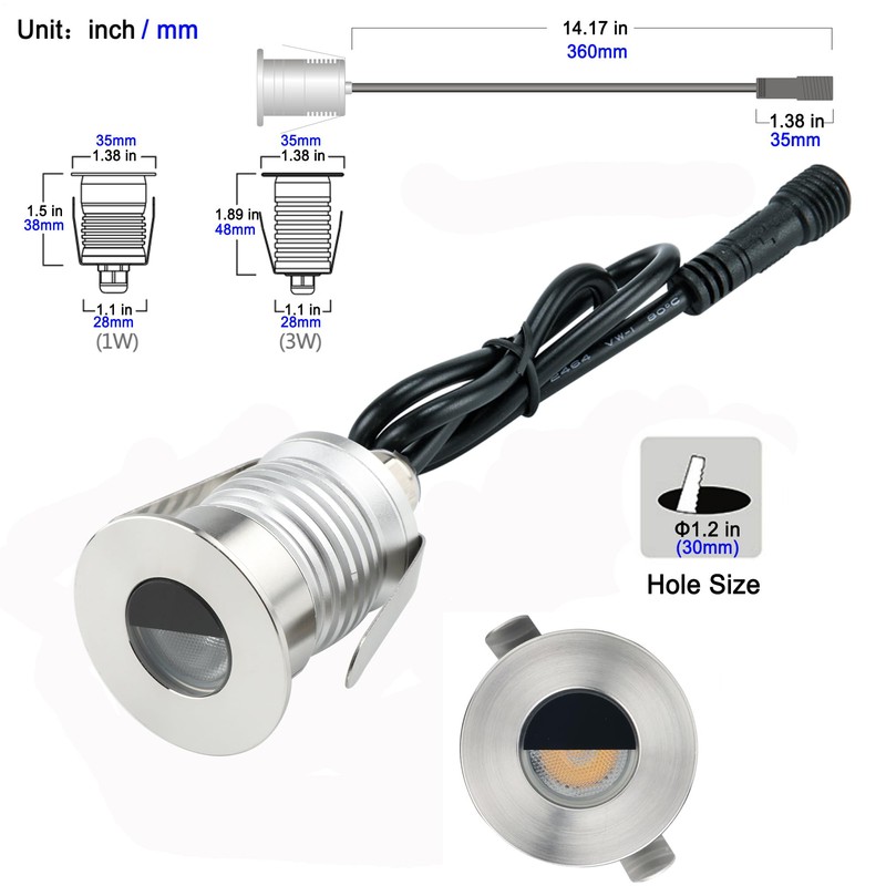 CNBRIGHTER LED In-Ground Well Light - Half-Moon, 12V-24V DC, IP67