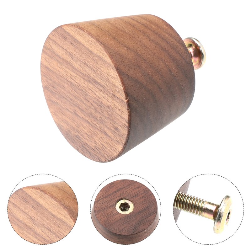 Angoily Cabinet Handles Black Walnut Cone Shape Retro Knobs Door
