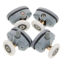 TEHAUX 4Pcs Sliding Shower Door Wheels Glass Door Rollers Durable Wear Bearing Pulleys Suitable for Various Glass Thickness