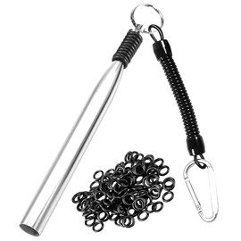 Wacky Rigging Tool, Fishing Bait Rigs, Wacky Rig Ring Tool with 70PCS Worm O-Rings, Wacky Worm Kit for Senko Neko Finesse Stick Soft Baits