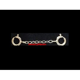 JewelryMaven 14k 1.2mm White Gold DOUBLE 4.5mm Spring Ring Clasp 0.75" Safety Chain Extender