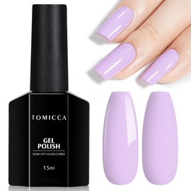 TOMICCA Purple Gel Nail Polish, 15ml Pastel Nail Polish Gel, Soak Off UV Lilac Purple Gel Polish Colors, French Soft Candy Nail Art Macarons Manicure Salon DIY for Spring Summer