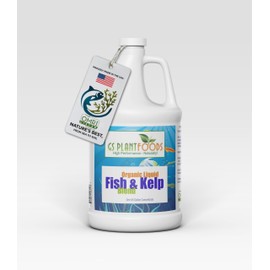 Omri Listed Fish & Kelp Fertilizer by GS Plant Foods (5 Gallons) - Organic Fertilizer for Vegetables, Trees, Lawns, Shrubs, Flowers, Seeds & Plants - Hydrolyzed Fish and Seaweed Blend (5 Gallon)