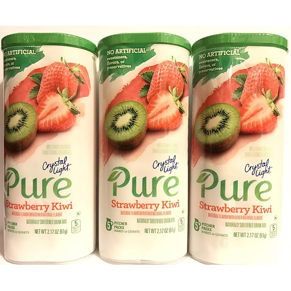 Crystal Light Pure Strawberry Kiwi Drink Mix, 10-Quart Canister (3 Canister Pack)