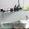 SFGSOWOR Bathroom Glass Shelf 20IN Rectangular Stainless Steel Tempered Glass