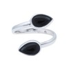 925 Sterling Silver Adjustable Ring with Onyx