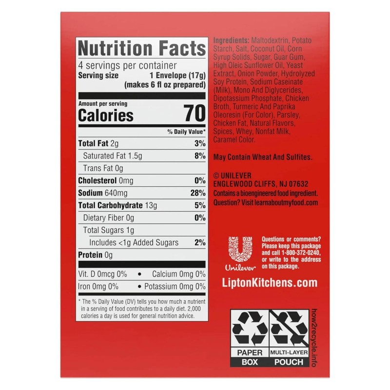 SOUP SECRETS Lipton Instant Soup Cream of Chicken 4 Count