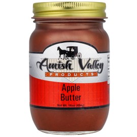 Amish Valley Products Apple Butter Glass Jar Old Fashioned Homestyle Slow Cooked (No Corn Syrup)