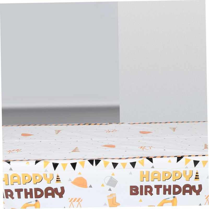 COLLBATH Dinner Tablecloth Waterproof Plastic for Home Decor Construction Theme