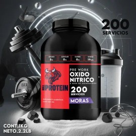 Oxido Nítrico Bull Protein 1kg En Polvo 200servicios Sabores                                                                                          