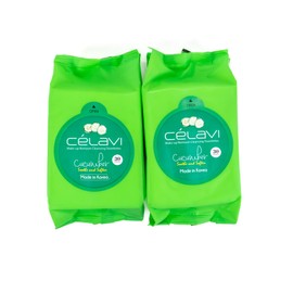 Celavi Makeup Remover Cleansing Wipes Removing Towelettes 2 Packs - 60 Sheets (Cucumber)