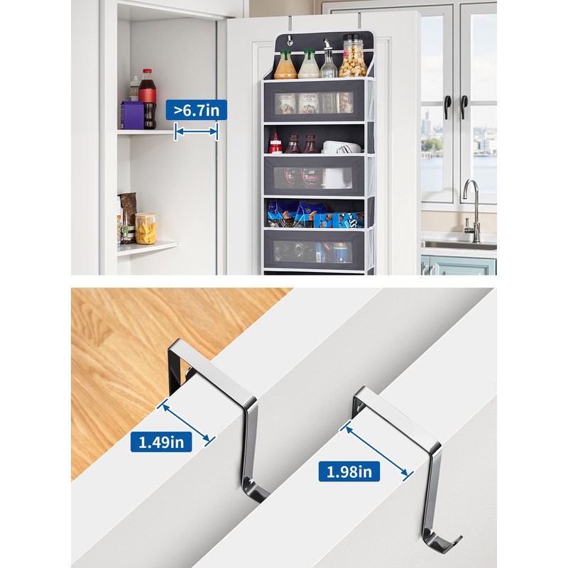 JARLINK Over The Door Organizer, 5 Shelf Door Hanging Organizer