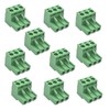 10 Pcs Green 5.08mm Pitch 3P Pluggable Teminal Blocks Connector