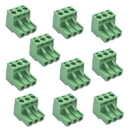 10 Pcs Green 5.08mm Pitch 3P Pluggable Teminal Blocks Connector Socket Adapters