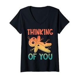 Womens Thinking of You - Retro Voodoo V-Neck T-Shirt