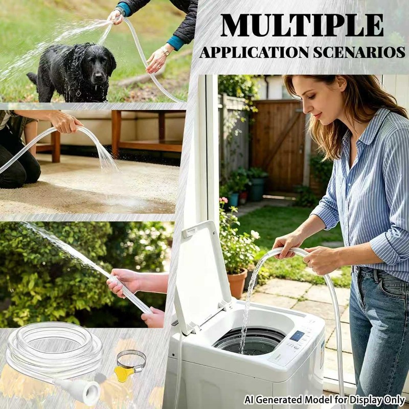 20 FT Faucet Hose Adapter for Sink, Transparent PVC Extra