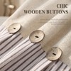 XOGUIBO Farmhouse Shower Curtain Linen Beige Button Woven Fabric Country