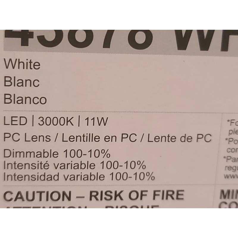 Kichler NEW IN BOX Kichler 6 in. 3000K White LED