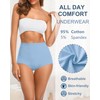 OLIKEME Womens High Waisted Underwear Cotton Full Coverage Brief Post