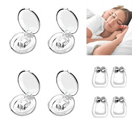 Anti Snoring Devices, Snore Stopper with Adjustable Magnet, Silicone Nose Clip Stop Snoring, Anti Snoring Nose Clip (4PCS)
