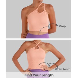 Sunzel Women's Ribbed Tank Tops, Seamless Crop Top, Long Basics Camisole Shirts with Racerback & Scoop Neck for Workout Yoga 2 Packs Black White XS/S