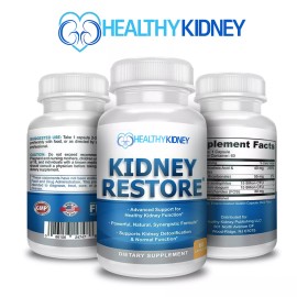 HealthyKidney Kidney Support Cleanse Complete Flush Toxins Revitalize 60 Capsules for UTI