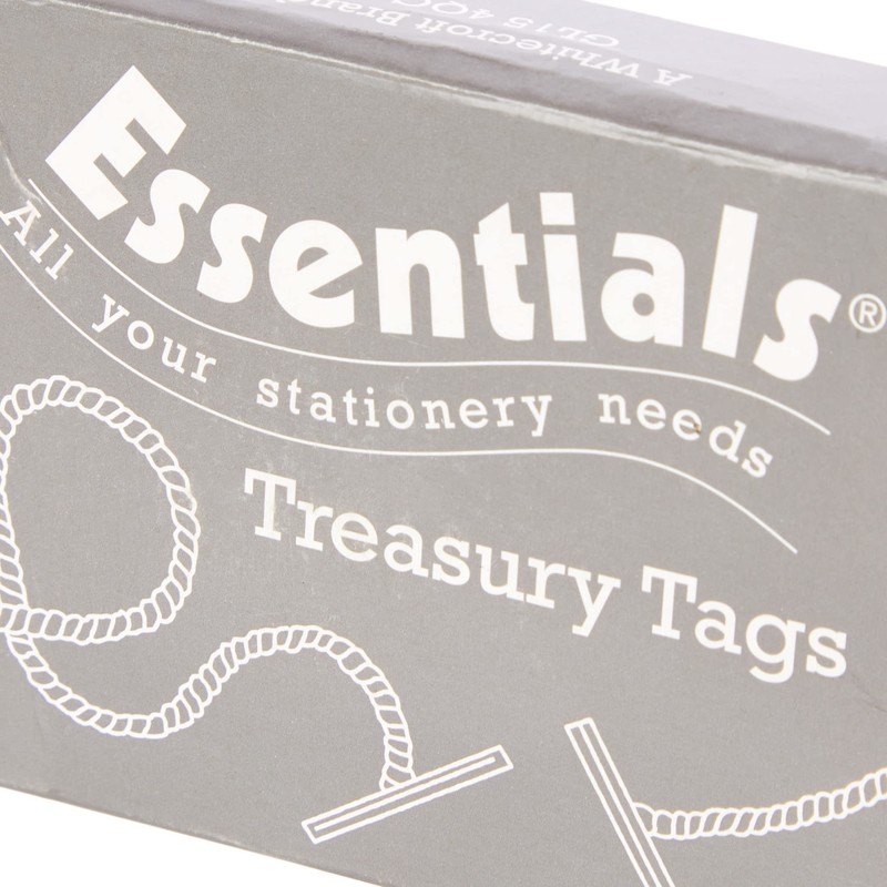 Whitecroft 27191/10 Essentials 101 mm Metal Ended Treasury Tags -