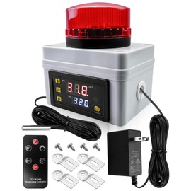 12V 120DB Loud Freezer Alarm with LED Flash, Remote Control High Low Temperature Monitor with 5M IP67 Waterproof Probe, -50℃-110℃ Refrigerator Temperature Thermometer for Cold Chain Factory