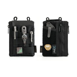 VIPERADE VE16 X-Pac EDC Pouch Small EDC Organiser Tool Bag with 7 Pockets, EDC Organiser Bag for Men, Small Multitools Organiser Pouch with Velcro Area, EDC Pocket Pouch Black