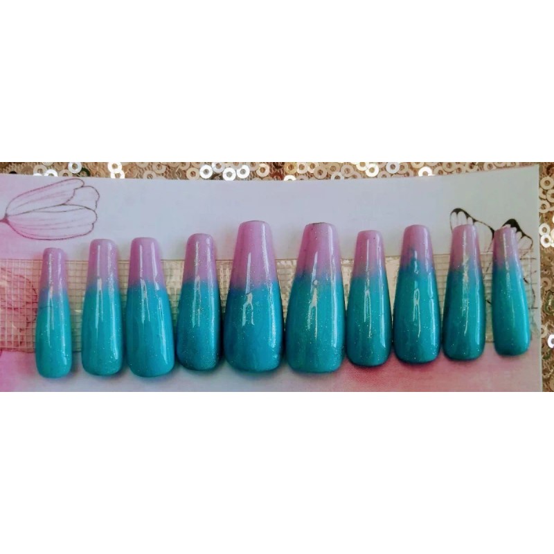 DIVA BEAUTY 20 Uñas Postizas Press On Forma Bailarina