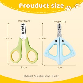 GUSXPPD Pack of 2 Cat Nail Clippers with 2 mm and 3 mm Hole Nail Clippers for Cats Dogs Claw Cutter Double Round Hole Design for Cats Puppies Rabbits