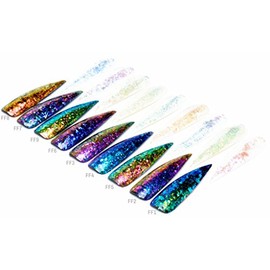 Sparkle & Co. Flexie Flakies Iridescent Nail Flakes for Nails 9 Colors Nail Art - 2g Jar (FF6)
