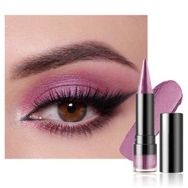 BINGBRUSH Glitter Eyeshadow Stick & Eyeliner Pencil, 4-in-1 Metallic Shimmer Cream Eye shadow, Long-Lasting Waterproof Eye Brightener, Plum Eyeshadow Stick(#03-Rosy Spark)