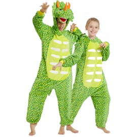 CASABACO Dinosaur Costume Onesie Adult Women Novelty Onepiece Pajamas, Light Green, XL