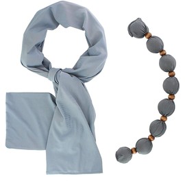 Nano-Ice Cooling Necklace + Scarf - Grey | Beat The Heat in Style! | Take Out of Freezer for Hours of Cooling Relief!