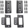SDTC Tech 4-Pack Non-Mortise Door Hinges Bifold Butt Cabinet Hinges with Screws for Furniture Windows Cupboard etc. - 2 x 0.9 Inch, Black
