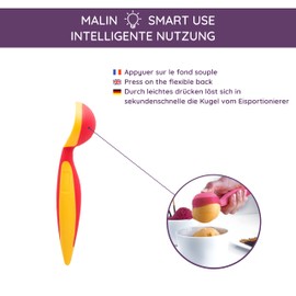 Mastrad Eisportionierer - Eislöffel für Eiscreme - Portionierer für Eiskugeln mit flexibler Unterseite für schnelles Herauslösen - rutschfester Griff für einfache Handhabung