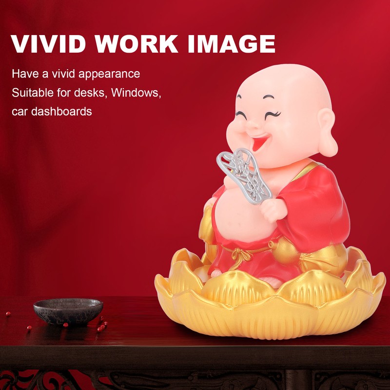 Nodding Smiling Buddha Maitreya Automatic Laughing Car Dashboard Solar Buddha