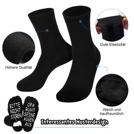 QZOSZ Grandpa Gift Socks, Socks with Saying "Bitte nicht stören Opa ruht seine Augen aus Christmas" Gifts, Pensioner Gift, Man 43-46, Funny Birthday Gift, Christmas Gifts for Men, black