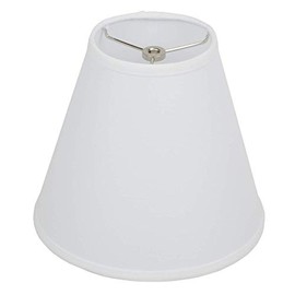 FenchelShades.com Lampshade 5" Top Diameter x 10" Bottom Diameter x 9" Slant Height with Washer (Spider) Attachment for Lamps with a Harp (Linen White)