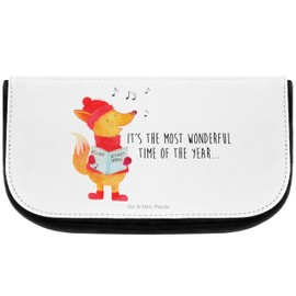 Mr. & Mrs. Panda Cosmetic Bag Fox Singer, White, Hand Drawn