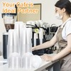 Foxtell 100 Pack Clear Plastic Cups with Dome Lids and