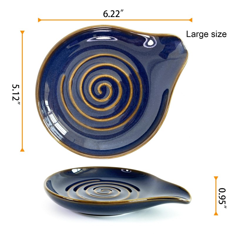 Jiyocy Spoon Rest, Large Ceramic Spoon Holder for Stove Top,
