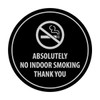 Signs ByLITA Circle Absolutely No Indoor Smoking Thank You Sign