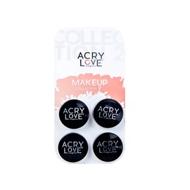 Acry Love Makeup Collection 4 Acrylic Powder Set, 4-Pack, Black